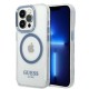 Guess Metal Outline MagSafe case for iPhone 14 Pro - blue Guess Metal Outline MagSafe case for iPhone 14 Pro - blue