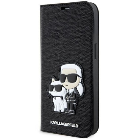 Karl Lagerfeld KLBKP14LSANKCPK iPhone 14 Pro 6.1" bookcase black/black Saffiano Karl &amp; Choupette