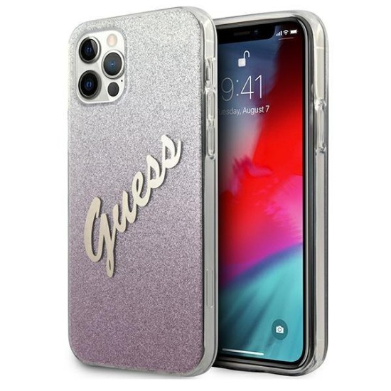 Guess GUHCP12MPCUGLSPI iPhone 12/12 Pro 6.1" pink/pink hardcase Glitter Gradient Script Guess GUHCP12MPCUGLSPI iPhone 12/12 Pro 6.1" pink/pink hardcase Glitter Gradient Script