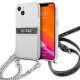 Guess GUHCP13SKC4GBSI iPhone 13 mini 5.4" Transparent hardcase 4G Gray Strap Silver Chain Guess GUHCP13SKC4GBSI iPhone 13 mini 5.4" Transparent hardcase 4G Gray Strap Silver Chain