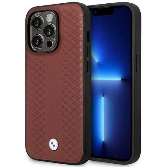 Case BMW BMHMP14X22RFGR iPhone 14 Pro Max 6.7" Burgundy/burgundy Leather Diamond Pattern MagSafe Case BMW BMHMP14X22RFGR iPhone 14 Pro Max 6.7" Burgundy/burgundy Leather Diamond Pattern MagSafe