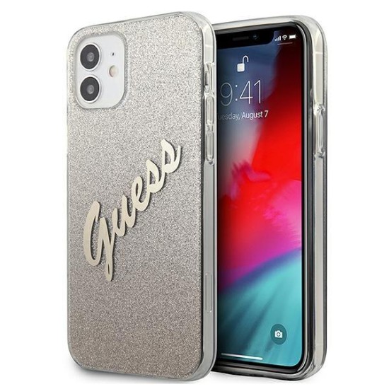 Guess GUHCP12SPCUGLSGO iPhone 12 mini 5.4" gold/gold hardcase Glitter Gradient Script Guess GUHCP12SPCUGLSGO iPhone 12 mini 5.4" gold/gold hardcase Glitter Gradient Script