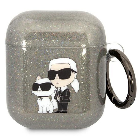 Karl Lagerfeld KLA2HNKCTGK Airpods 1/2 cover black/black Gliter Karl&Choupette Karl Lagerfeld KLA2HNKCTGK Airpods 1/2 cover black/black Gliter Karl&Choupette