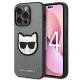 Karl Lagerfeld Saffiano Choupette Head Patch case for iPhone 14 Pro - silver Karl Lagerfeld Saffiano Choupette Head Patch case for iPhone 14 Pro - silver