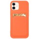 Card Case Silicone Wallet Wallet with Card Slot Documents for iPhone 12 Pro Max Orange Card Case Silicone Wallet Wallet with Card Slot Documents for iPhone 12 Pro Max Orange