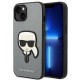 Karl Lagerfeld Saffiano Karl's Head Patch case for iPhone 14 Plus - silver Karl Lagerfeld Saffiano Karl's Head Patch case for iPhone 14 Plus - silver