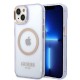 Guess GUHMP14SHTCMU iPhone 14 6.1" purple/purple hard case Gold Outline Translucent MagSafe Guess GUHMP14SHTCMU iPhone 14 6.1" purple/purple hard case Gold Outline Translucent MagSafe