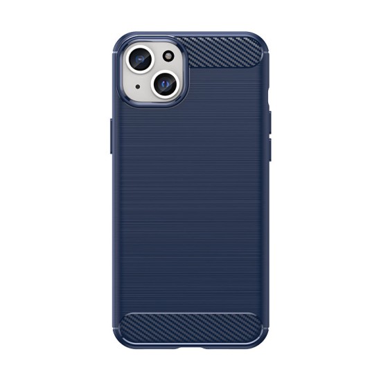 Flexible carbon pattern case for iPhone 15 Plus Carbon Case - blue Flexible carbon pattern case for iPhone 15 Plus Carbon Case - blue