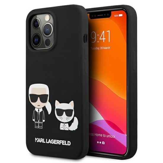 Karl Lagerfeld KLHCP13LSSKCK iPhone 13 Pro / 13 6.1" hardcase black/black Silicone Karl &amp;amp; Choupette