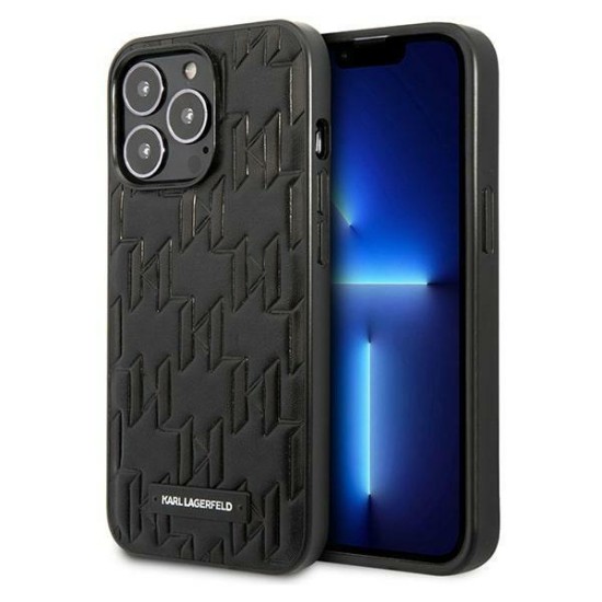 Karl Lagerfeld KLHCP13LMNMP1K iPhone 13 Pro / 13 6.1 "hardcase black / black Monogram Plaque Karl Lagerfeld KLHCP13LMNMP1K iPhone 13 Pro / 13 6.1 "hardcase black / black Monogram Plaque