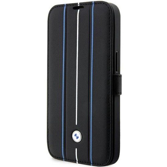Case BMW BMBKP14L22RVSK iPhone 14 Pro 6.1" black/black bookcase Leather Stamp Blue Lines Case BMW BMBKP14L22RVSK iPhone 14 Pro 6.1" black/black bookcase Leather Stamp Blue Lines
