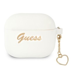 Guess GUA3LSCHSH AirPods 3 cover white/white Silicone Charm Heart Collection