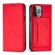 Magnet Card Case case for iPhone 14 Plus flip cover wallet stand red Magnet Card Case case for iPhone 14 Plus flip cover wallet stand red