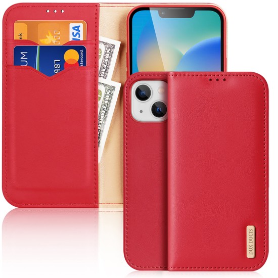 Dux Ducis Hivo Leather Flip Cover Genuine Leather Wallet for Cards and Documents iPhone 14 Plus Red Dux Ducis Hivo Leather Flip Cover Genuine Leather Wallet for Cards and Documents iPhone 14 Plus Red
