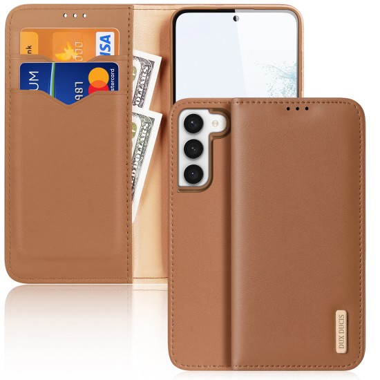 Dux Ducis Hivo case Samsung Galaxy S23+ flip cover wallet stand RFID blocking brown Dux Ducis Hivo case Samsung Galaxy S23+ flip cover wallet stand RFID blocking brown