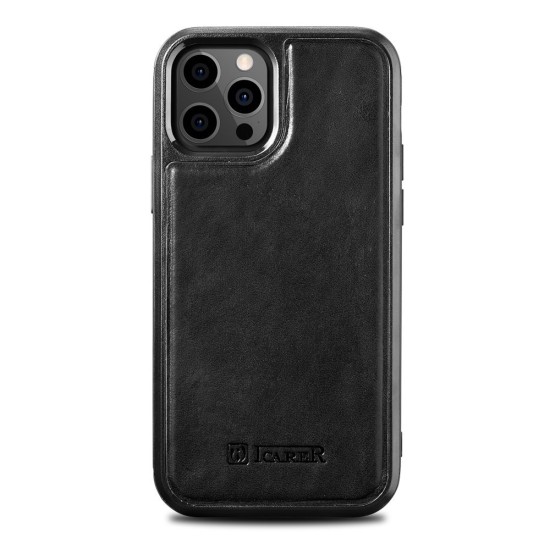 iCarer Leather Oil Wax case covered with natural leather for iPhone 12 Pro Max black (ALI1206-BK) iCarer Leather Oil Wax case covered with natural leather for iPhone 12 Pro Max black (ALI1206-BK)