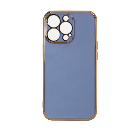 Lighting Color Case for iPhone 12 Pro Max blue gel cover with gold frame Lighting Color Case for iPhone 12 Pro Max blue gel cover with gold frame