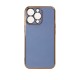 Lighting Color Case for iPhone 12 Pro Max blue gel cover with gold frame Lighting Color Case for iPhone 12 Pro Max blue gel cover with gold frame