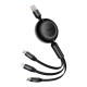 Baseus Bright Mirror 2 retractable cable 3in1 cable USB Type A - micro USB + Lightning + USB Type C 66W 1.1m black (CAMJ010101) Baseus Bright Mirror 2 retractable cable 3in1 cable USB Type A - micro USB + Lightning + USB Type C 66W 1.1m black (CAMJ010101)