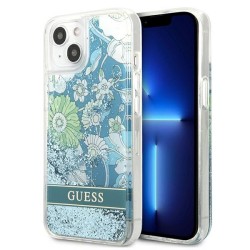 Guess GUHCP13SLFLSN iPhone 13 mini 5.4" green/green hardcase Flower Liquid Glitter