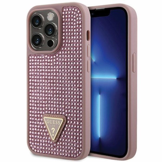 Guess GUHCP14LHDGTPP iPhone 14 Pro 6.1" pink/pink hardcase Rhinestone Triangle Guess GUHCP14LHDGTPP iPhone 14 Pro 6.1" pink/pink hardcase Rhinestone Triangle
