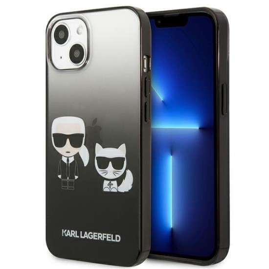 Karl Lagerfeld Gradient Ikonik Karl&amp;amp;Choupette Case for iPhone 13 mini - Black