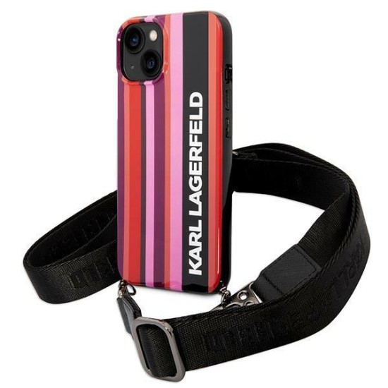 Karl Lagerfeld KLHCP14SSTSTP iPhone 14 6.1 "hardcase pink / pink Color Stripes Strap Karl Lagerfeld KLHCP14SSTSTP iPhone 14 6.1 "hardcase pink / pink Color Stripes Strap
