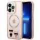 Karl Lagerfeld KLHMP14LHKCP iPhone 14 Pro 6.1" hardcase pink/pink Karl &amp;amp; Choupette Aluminum Magsafe