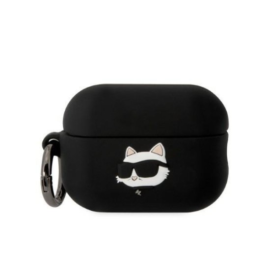 Karl Lagerfeld KLAP2RUNCHK AirPods Pro 2 cover black/black Silicone Choupette Head 3D Karl Lagerfeld KLAP2RUNCHK AirPods Pro 2 cover black/black Silicone Choupette Head 3D