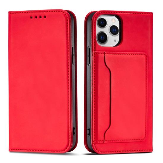 Magnet Card Case for iPhone 12 Pro Max Pouch Card Wallet Card Holder Red Magnet Card Case for iPhone 12 Pro Max Pouch Card Wallet Card Holder Red