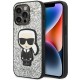 Karl Lagerfeld KLHCP14XGFKPG iPhone 14 Pro Max 6.7 "hardcase silver / silver Glitter Flakes Ikonik Karl Lagerfeld KLHCP14XGFKPG iPhone 14 Pro Max 6.7 "hardcase silver / silver Glitter Flakes Ikonik