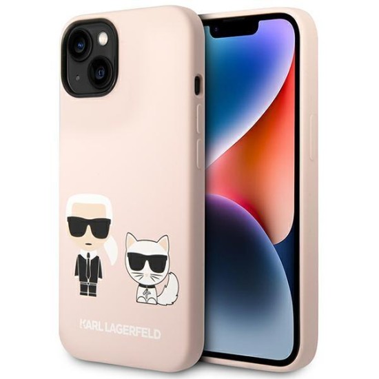 Karl Lagerfeld KLHMP14MSSKCI iPhone 14 Plus 6.7 "hardcase light pink / light pink Silicone Karl & Choupette Magsafe Karl Lagerfeld KLHMP14MSSKCI iPhone 14 Plus 6.7 "hardcase light pink / light pink Silicone Karl & Choupette Magsafe