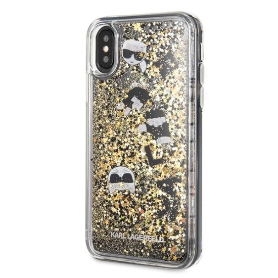 Karl Lagerfeld KLHCPXROGO iPhone X/Xs czarno-złoty/black & gold hard case Glitter Karl Lagerfeld KLHCPXROGO iPhone X/Xs czarno-złoty/black & gold hard case Glitter