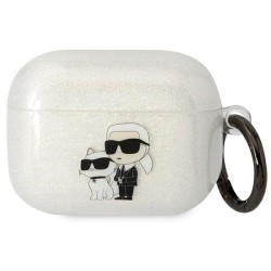 Karl Lagerfeld KLAPHNKCTGT Airpods Pro cover transparent Gliter Karl&amp;amp;Choupette