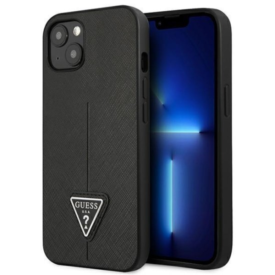 Guess GUHCP13SPSATLK iPhone 13 mini 5,4 "black / black hardcase SaffianoTriangle Logo Guess GUHCP13SPSATLK iPhone 13 mini 5,4 "black / black hardcase SaffianoTriangle Logo