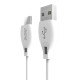 Dudao cable USB Type C 2.1A 1m white (L4T 1m white) Dudao cable USB Type C 2.1A 1m white (L4T 1m white)