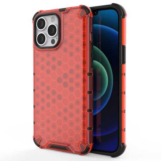 Honeycomb Case armor cover with TPU Bumper for iPhone 13 Pro Max red Honeycomb Case armor cover with TPU Bumper for iPhone 13 Pro Max red
