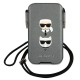 Karl Lagerfeld Saffiano Ikonik Karl&Choupette Head 6.7'' Handbag - Gray Karl Lagerfeld Saffiano Ikonik Karl&Choupette Head 6.7'' Handbag - Gray