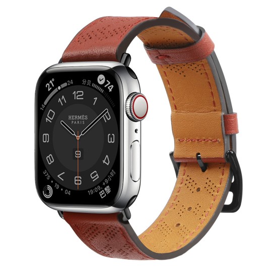 Strap Leather for Apple Watch 38 / 40 / 41 mm band bracelet - red Strap Leather for Apple Watch 38 / 40 / 41 mm band bracelet - red