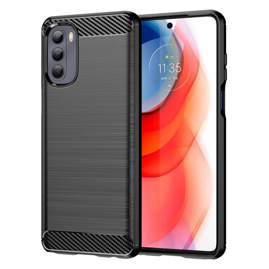 Carbon Case flexible cover for Motorola Moto G Stylus 2022 black Carbon Case flexible cover for Motorola Moto G Stylus 2022 black