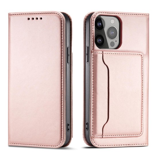 Magnet Card Case for Samsung Galaxy S23 Flip Wallet Stand Pink Magnet Card Case for Samsung Galaxy S23 Flip Wallet Stand Pink
