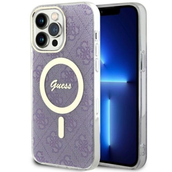 Guess GUHMP14XH4STU iPhone 14 Pro Max 6.7" purple/purple hardcase 4G MagSafe Guess GUHMP14XH4STU iPhone 14 Pro Max 6.7" purple/purple hardcase 4G MagSafe
