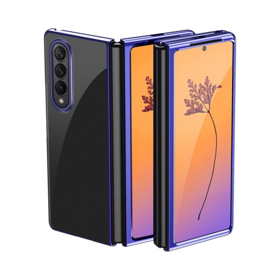 Plating Case case for Samsung Galaxy Z Fold 4 cover with a metallic frame blue Plating Case case for Samsung Galaxy Z Fold 4 cover with a metallic frame blue