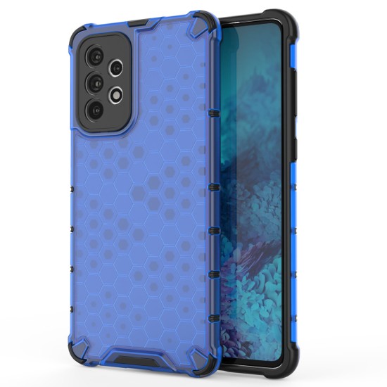 Honeycomb case armored cover with a gel frame for Samsung Galaxy A73 blue Honeycomb case armored cover with a gel frame for Samsung Galaxy A73 blue