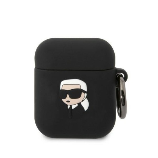 Karl Lagerfeld KLA2RUNIKK AirPods 1/2 cover black/black Silicone Karl Head 3D Karl Lagerfeld KLA2RUNIKK AirPods 1/2 cover black/black Silicone Karl Head 3D