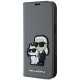 Karl Lagerfeld KLBKP14SSANKCPG iPhone 14 6.1" bookcase silver/silver Saffiano Karl &amp;amp; Choupette