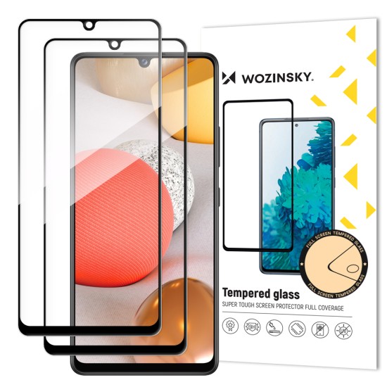 Wozinsky 2x Tempered Glass Full Glue Super Tough Screen Protector Full Coveraged with Frame Case Friendly for Samsung Galaxy A42 5G black Wozinsky 2x Tempered Glass Full Glue Super Tough Screen Protector Full Coveraged with Frame Case Friendly for Samsung Galaxy A42 5G black