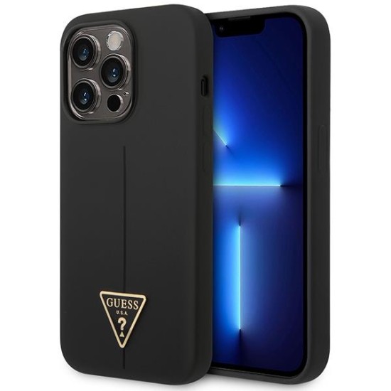 Guess GUHCP14LSLTGK iPhone 14 Pro 6.1" black/black hardcase Silicone Triangle Guess GUHCP14LSLTGK iPhone 14 Pro 6.1" black/black hardcase Silicone Triangle