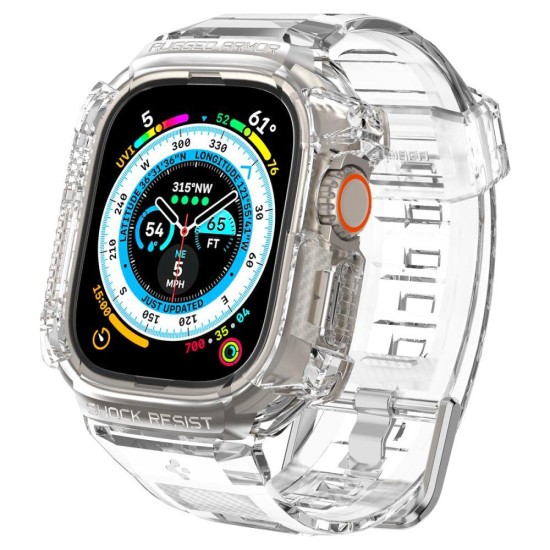 Spigen Rugged Armor Pro Case with Strap for Apple Watch Ultra (49mm) - Clear Spigen Rugged Armor Pro Case with Strap for Apple Watch Ultra (49mm) - Clear