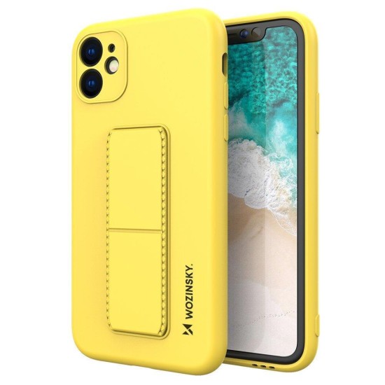 Wozinsky Kickstand Case iPhone 12 Pro Yellow Silicone Case with Stand Wozinsky Kickstand Case iPhone 12 Pro Yellow Silicone Case with Stand